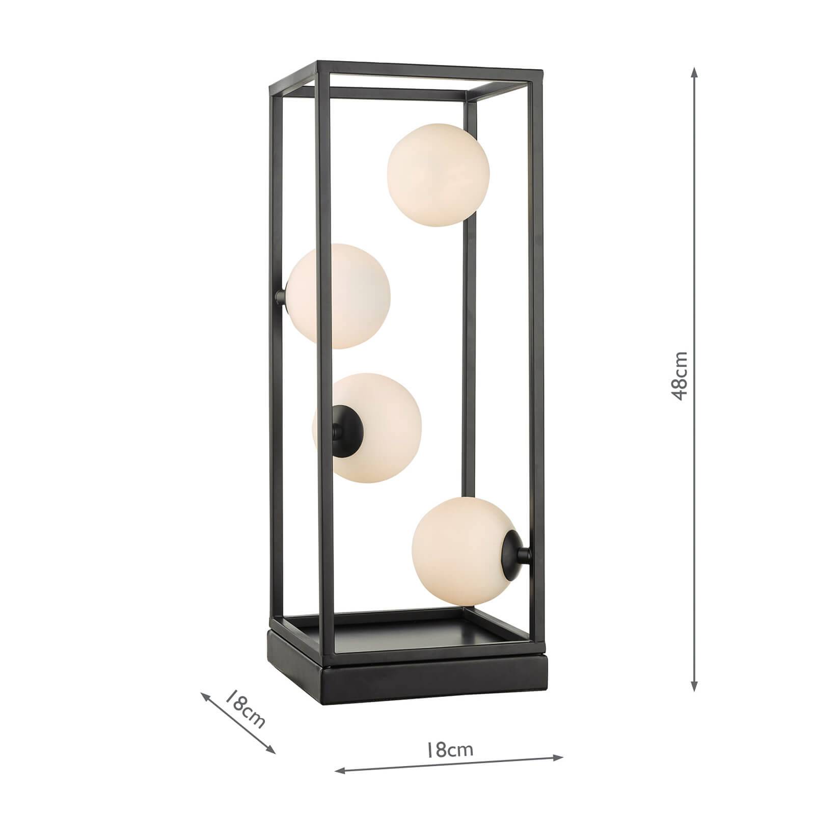 där lighting Ensio table lamp with four white glass globes