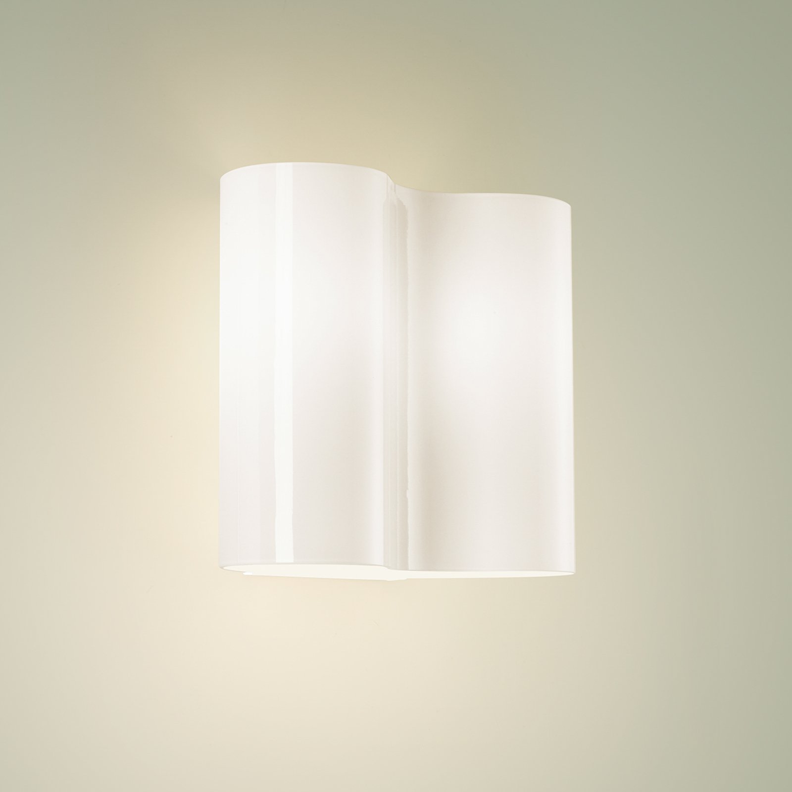 Foscarini Двойна стенна лампа от стъкло, бяла