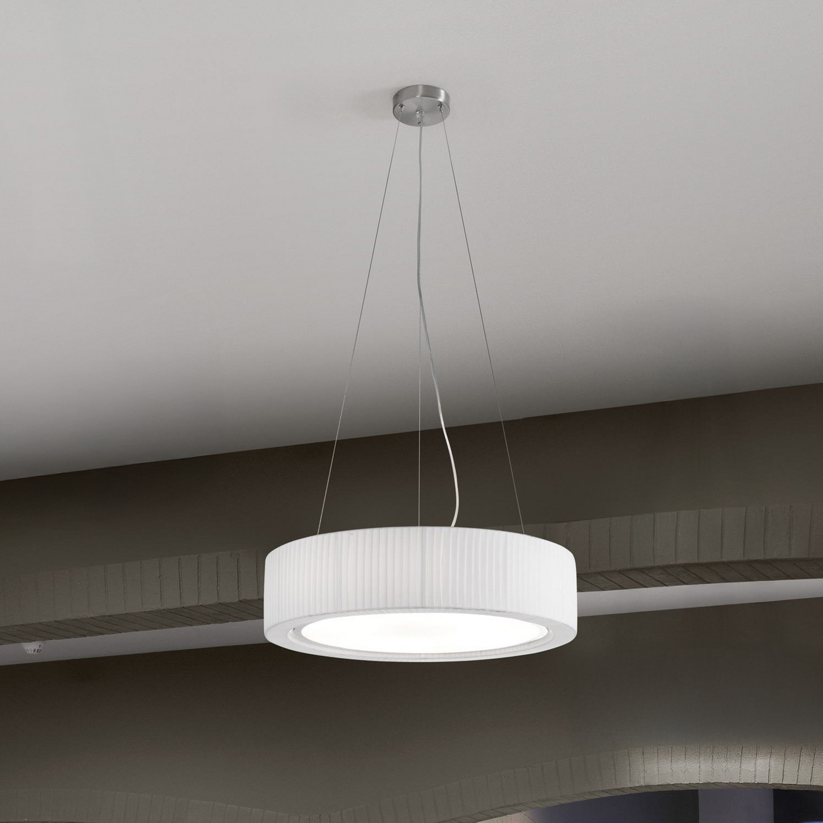 Candeeiro de teto LED Bover Urban, prateado/branco, Ø 60 cm