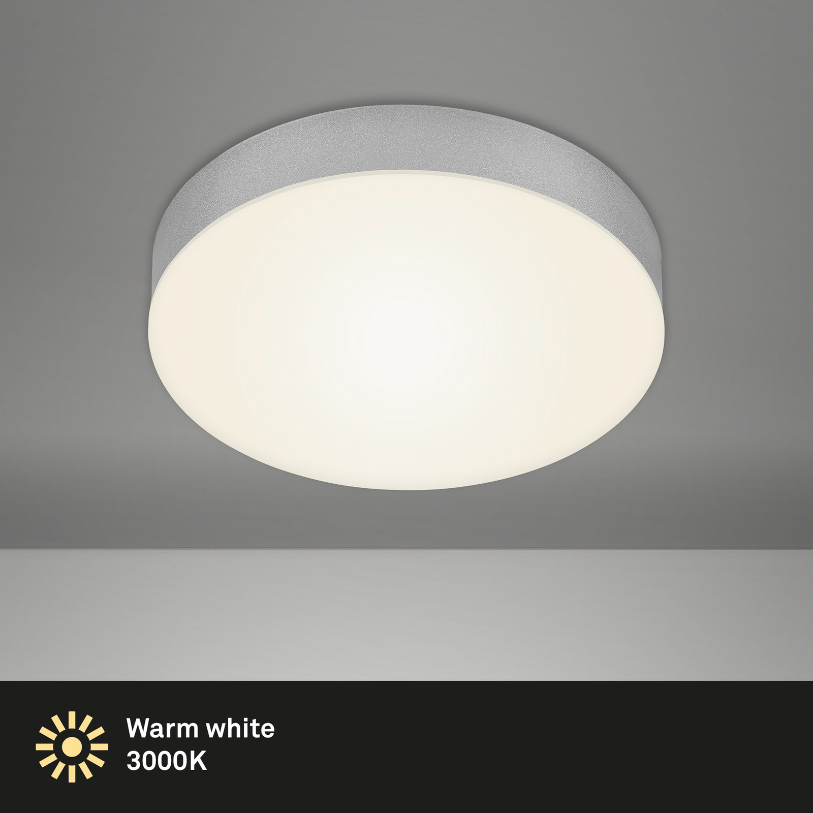Пламъчно LED осветление за таван, Ø 21,2 cm, сребристо
