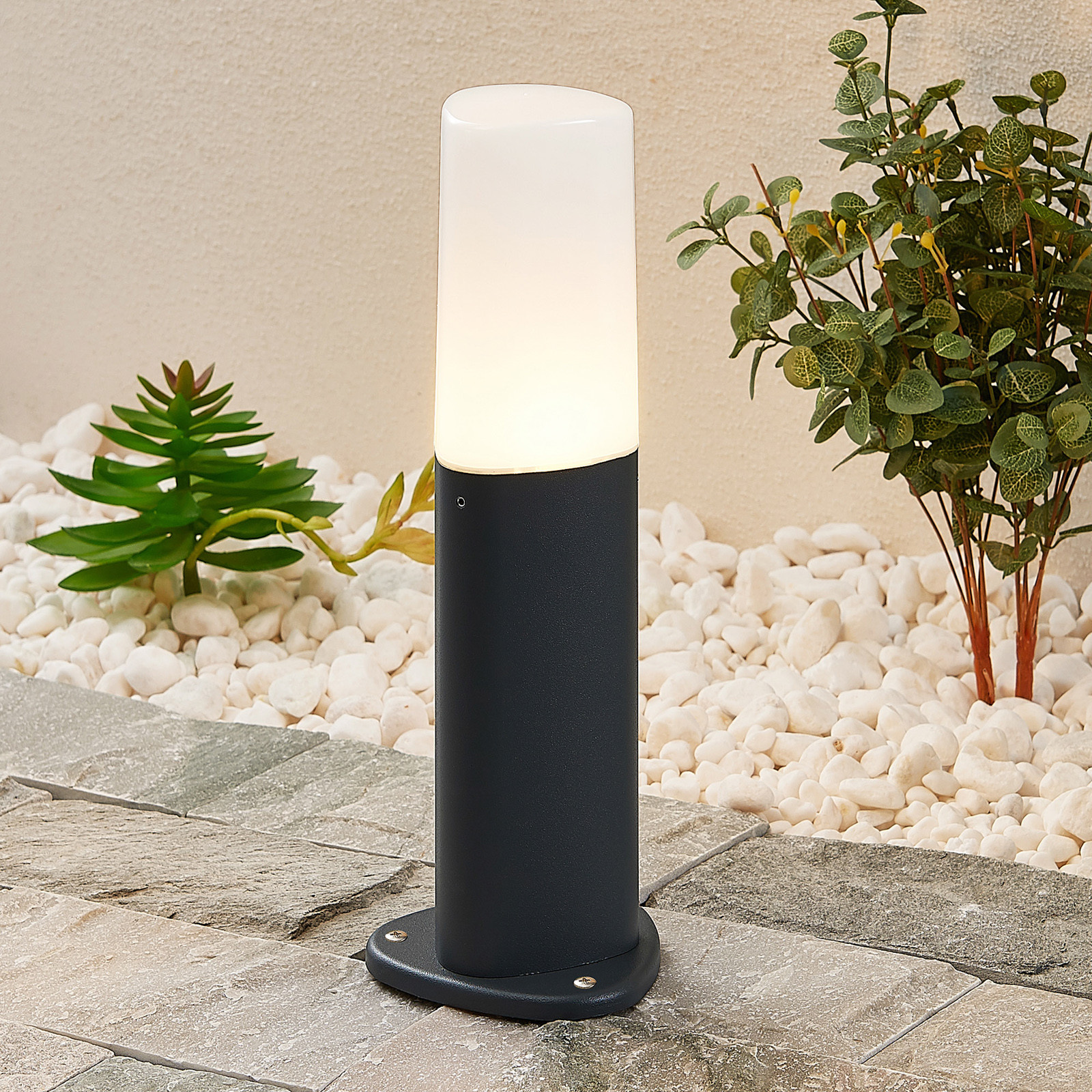 Lucande Obbie lampă cu soclu înălțime 30 cm - Modern - antracit alb - Metal