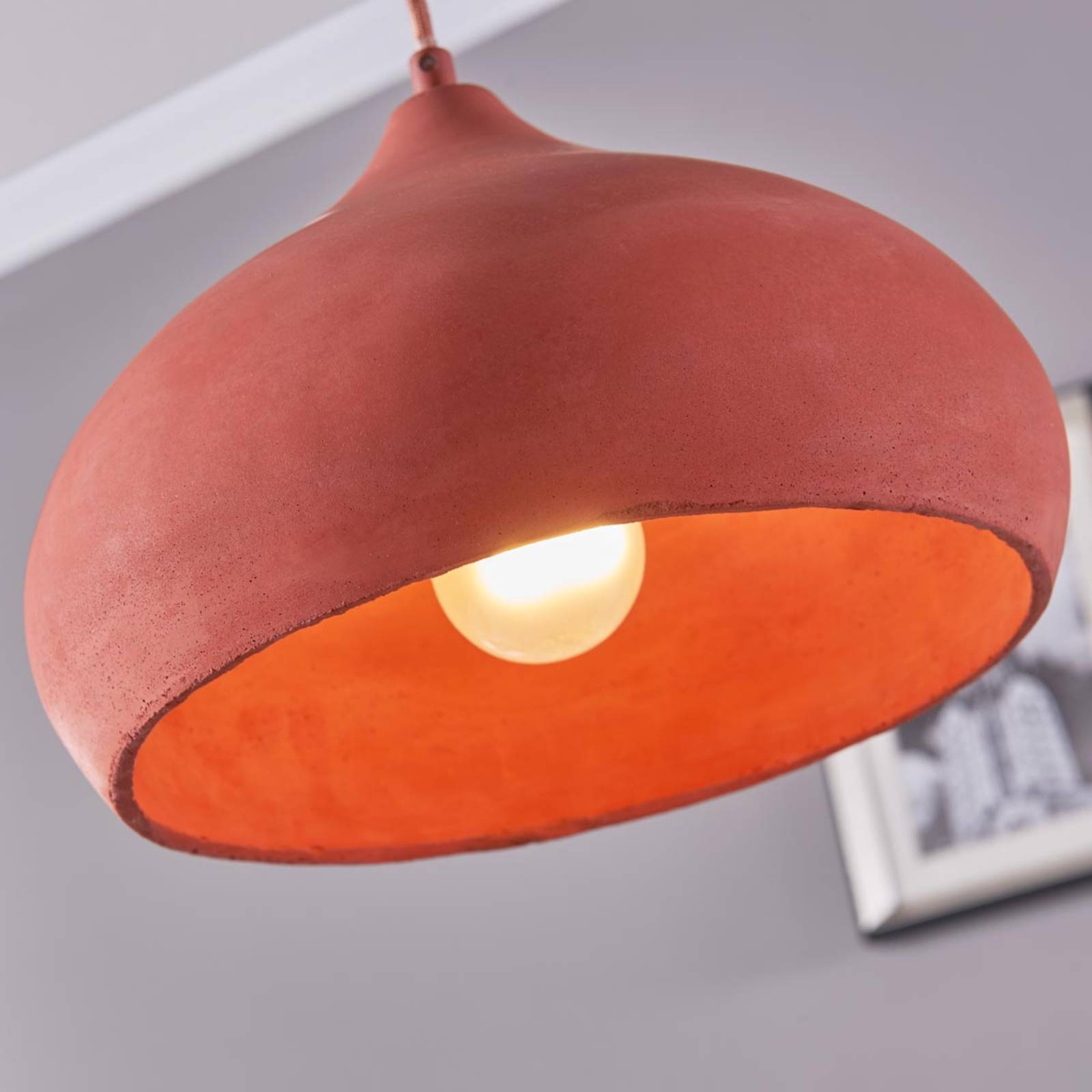 Piękna lampa wisząca Fiona, terracotta