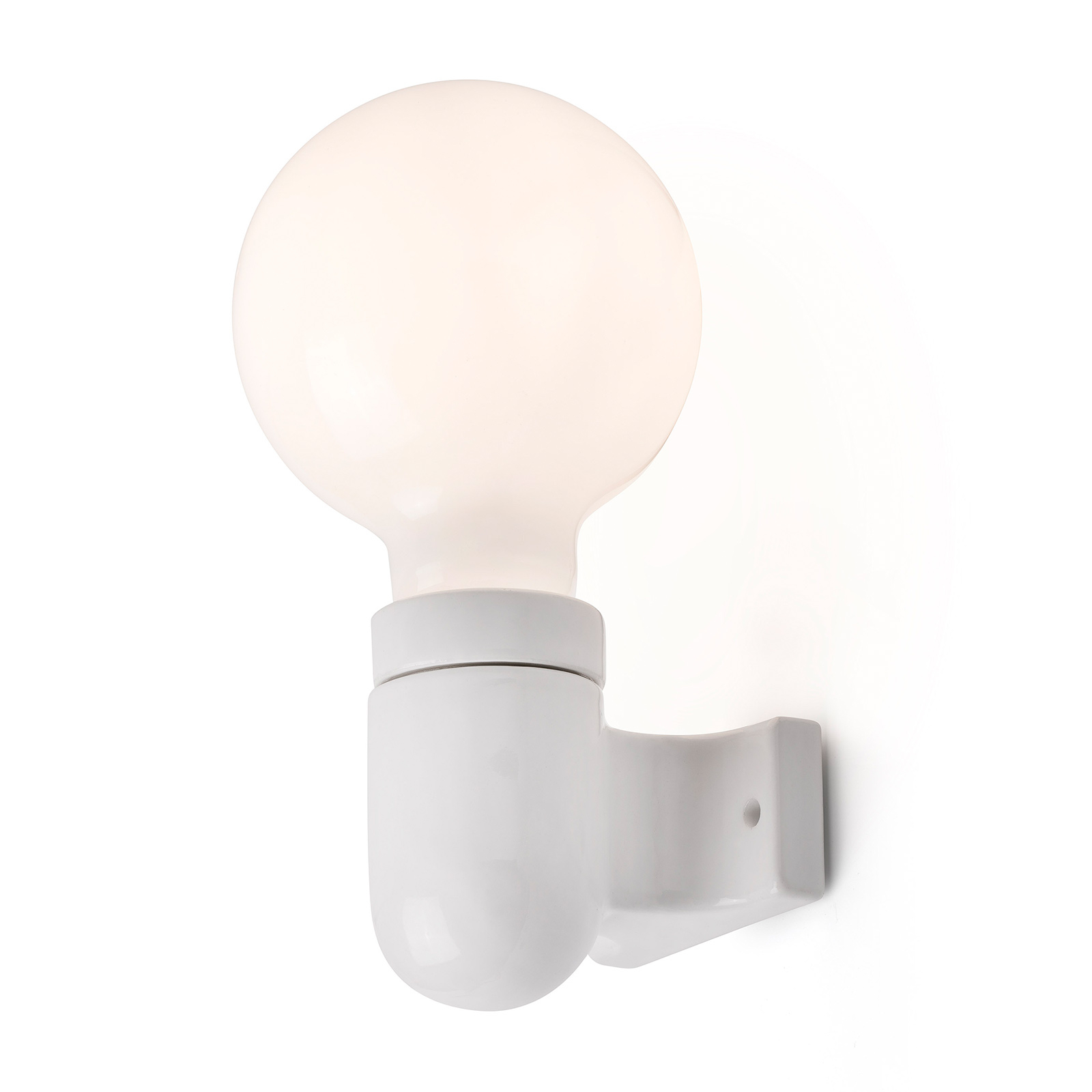 FARO BARCELONA Sera wall light, white, for Living / Dining Room, ceramic, E27, 15 W, energy efficiency: A++, W: 4.8 cm, H: 7.6 cm