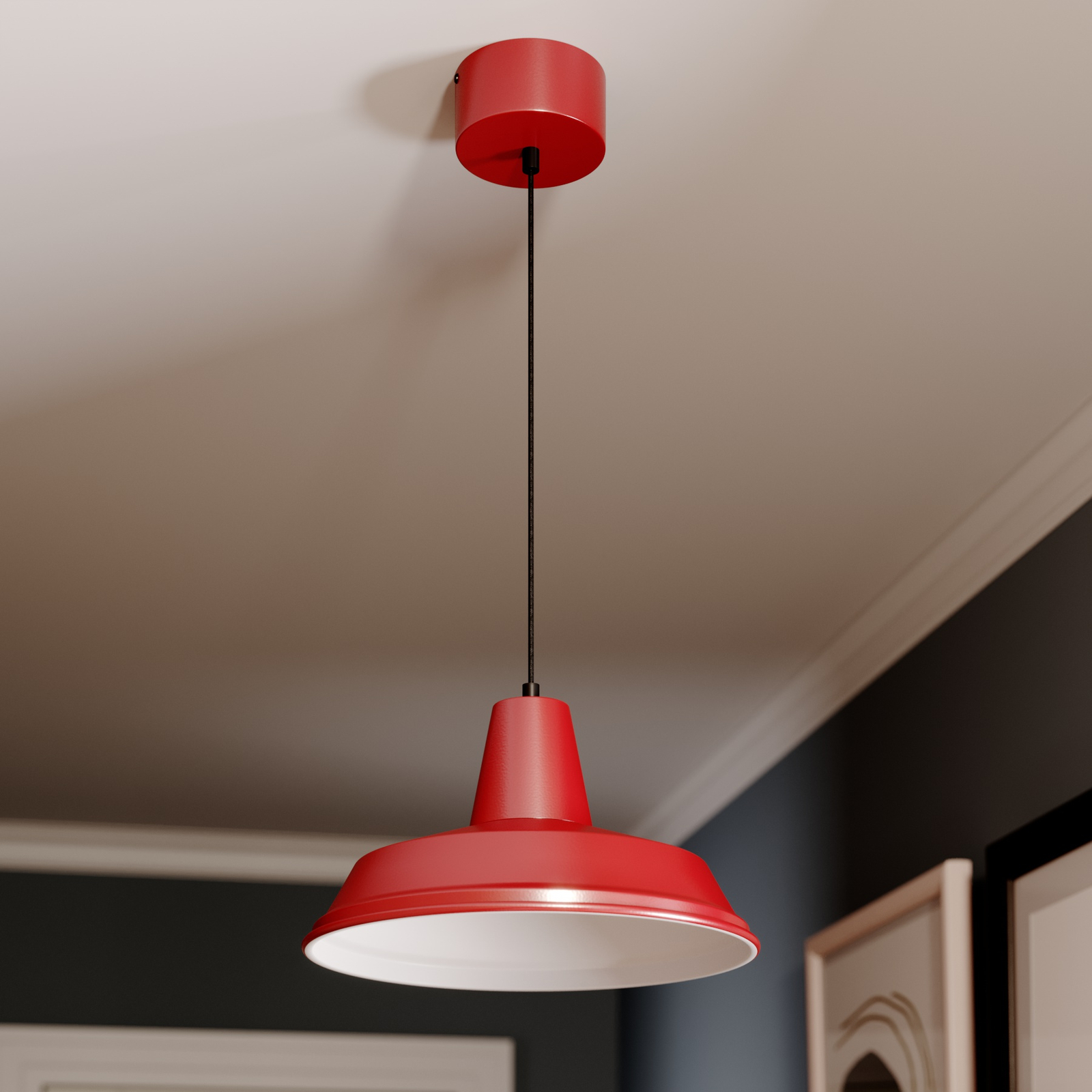 Hanglamp Class, rood/wit Lampen24.nl