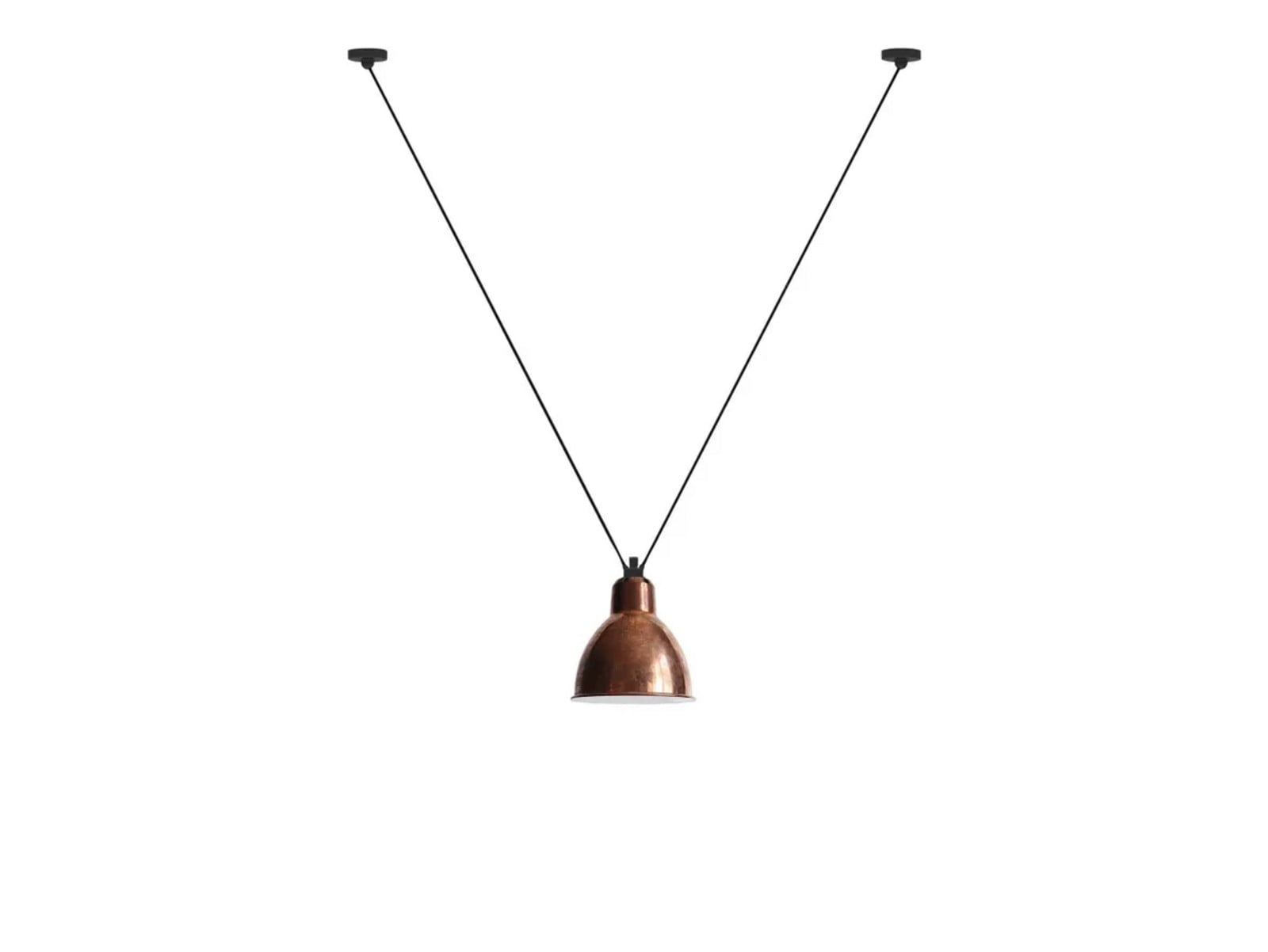 323 XL Pendel Round Raw Copper/White Lampe Gras - Stue - Metal