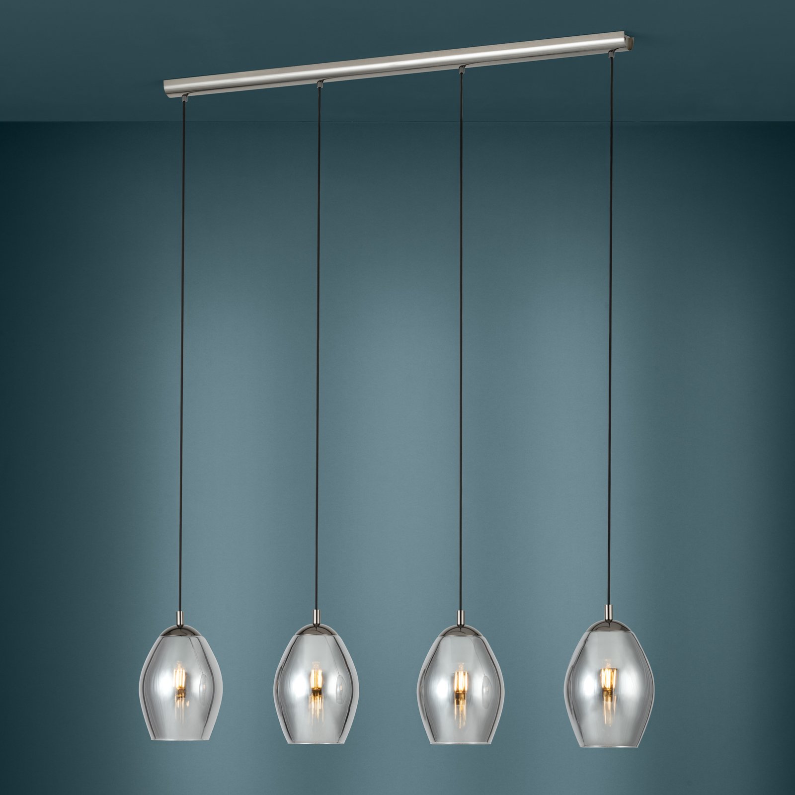 EGLO Stars Of Light Suspension Estanys, noir, à 4 lampes, longue