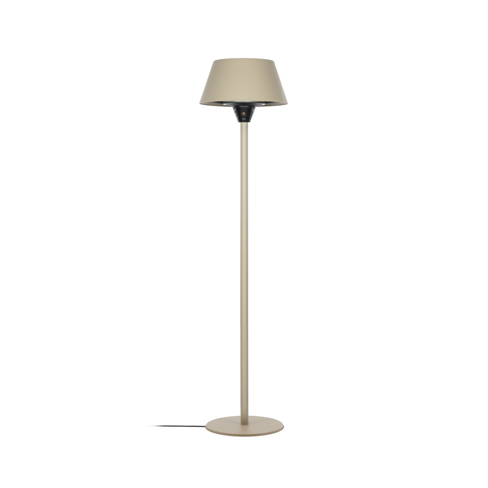 Lucande Vamio staande terrasverwarmer, beige, 210 cm, met afstandsbediening