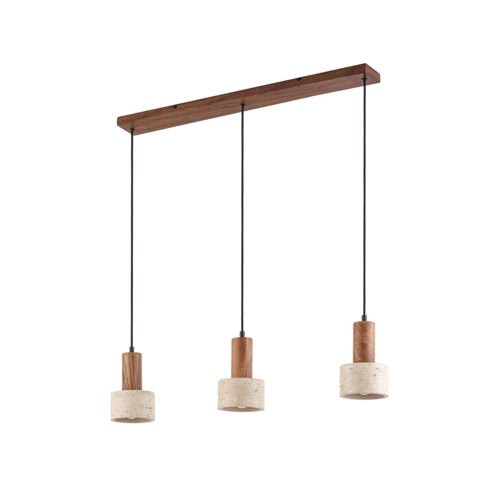 Lucande Hängeleuchte Carlotta, 3-flg., 80 cm, beige, Beton