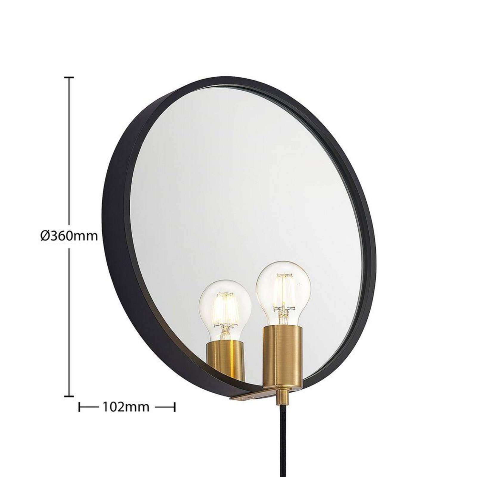 Lumani Candeeiro de Parede com Mirror Black - Lucande