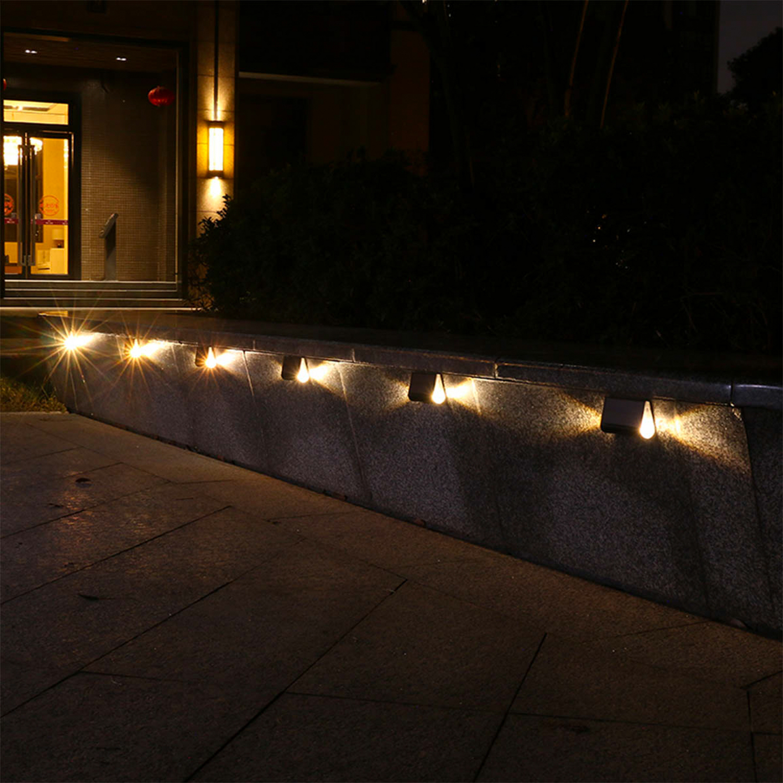 Aplique de pared LED Twily, negro, 15 cm de ancho, juego de 4 unidades