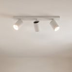 Arcchio spotlights Brinja, vit, kantig, Ø 6 cm, 3 lampor, GU10