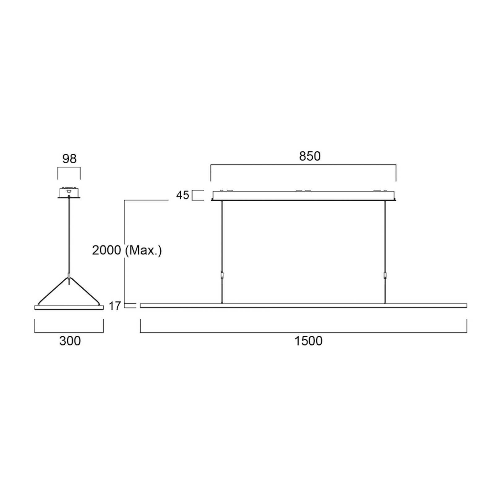 Sylvania LED-pendellampe Areum, 150 x 30 cm, 840