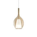 Lámpara colgante Ideal Lux Kalique 2, color ámbar, Ø 18 cm