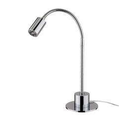 Błyszcząca chromowana lampa stołowa LED Karen