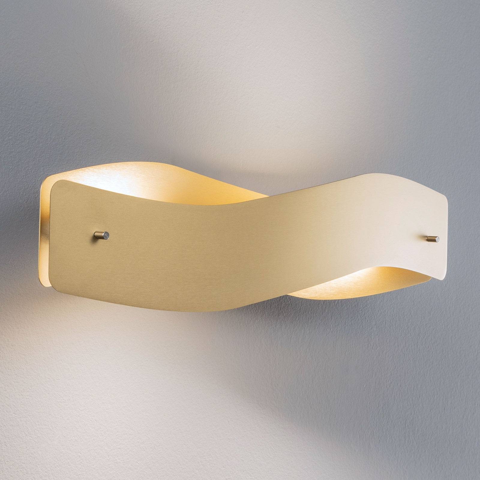 quitani Nástěnné svítidlo Quitani LED Lian, mosazná barva