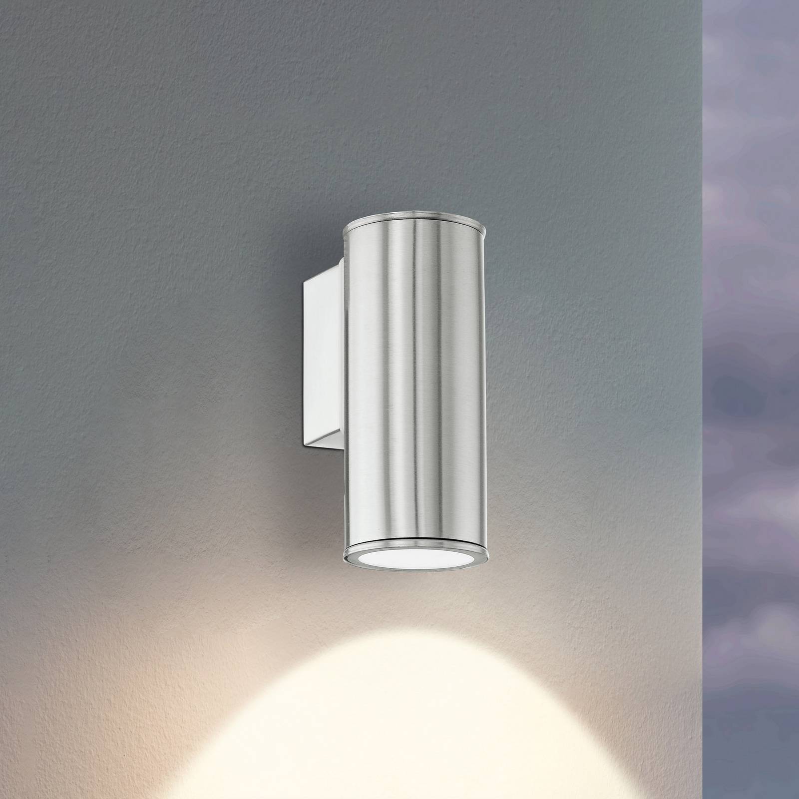 EGLO Applique murale LED Riga, acier inoxydable, hauteur 15 cm, acier inoxydable