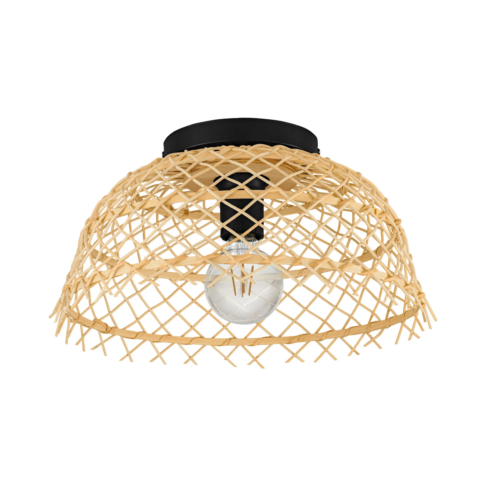 Candeeiro de teto Ausnby com trabalho em vime, natural
