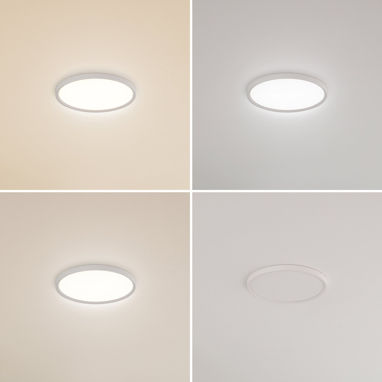 Lindby LED φωτιστικό οροφής Deika, 40 cm, λευκό, πλαστικό, CCT