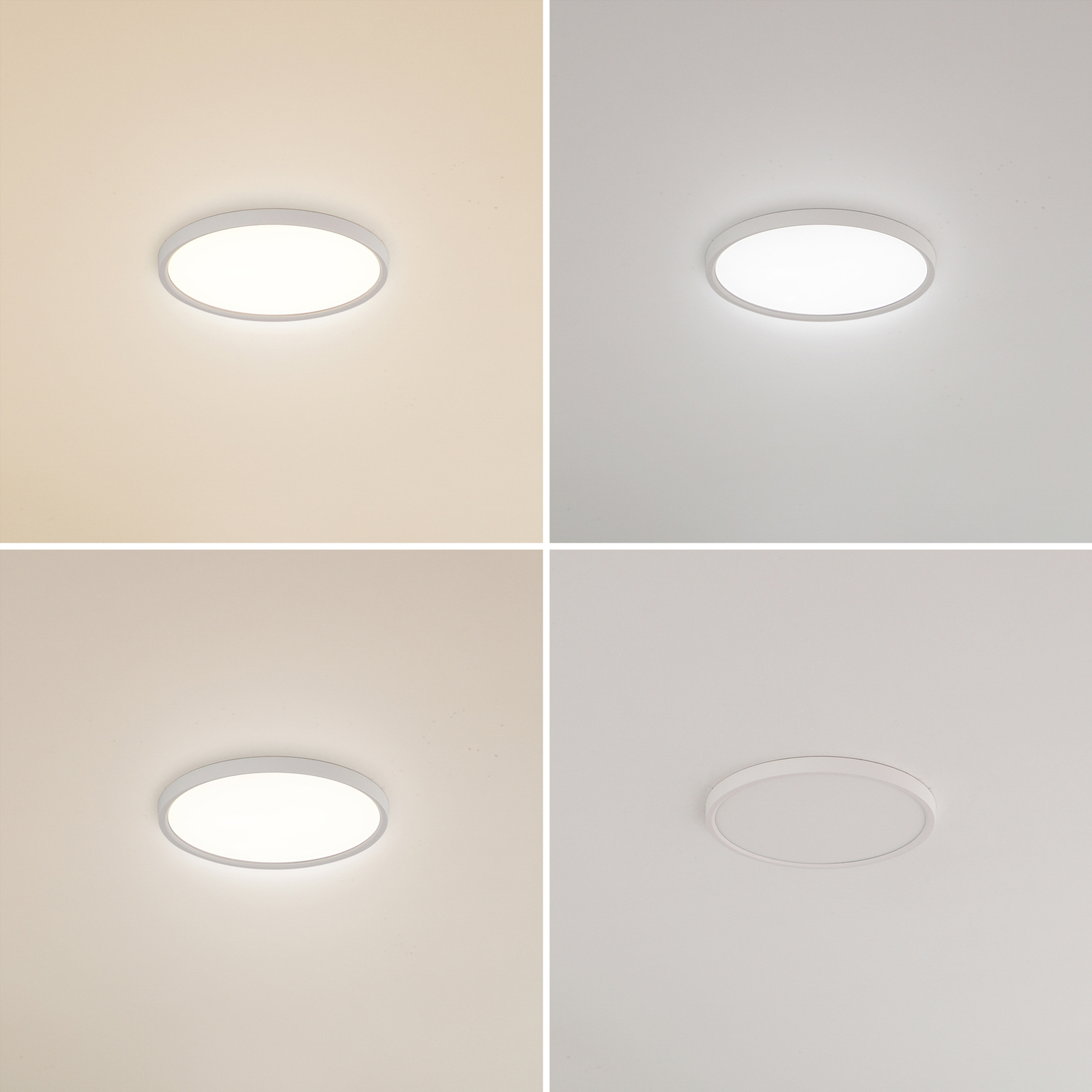Lindby LED stropné svietidlo Deika, 40 cm, biele, plast, CCT