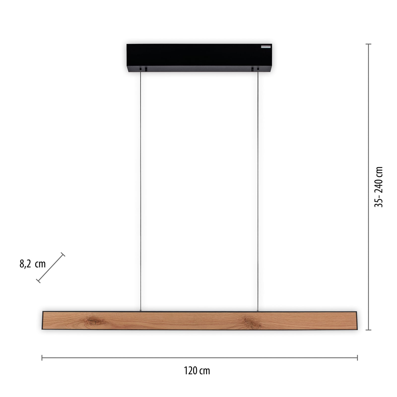 E-Motion LED-pendellampa, ek/svart pärlemor, CCT – PURE E-Motion LED-pendellampa, ek/svart pärlemor, CCT – PURE