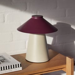 Stolní lampa HÜBSCH Chipper, bílá, vínově červená, železo
