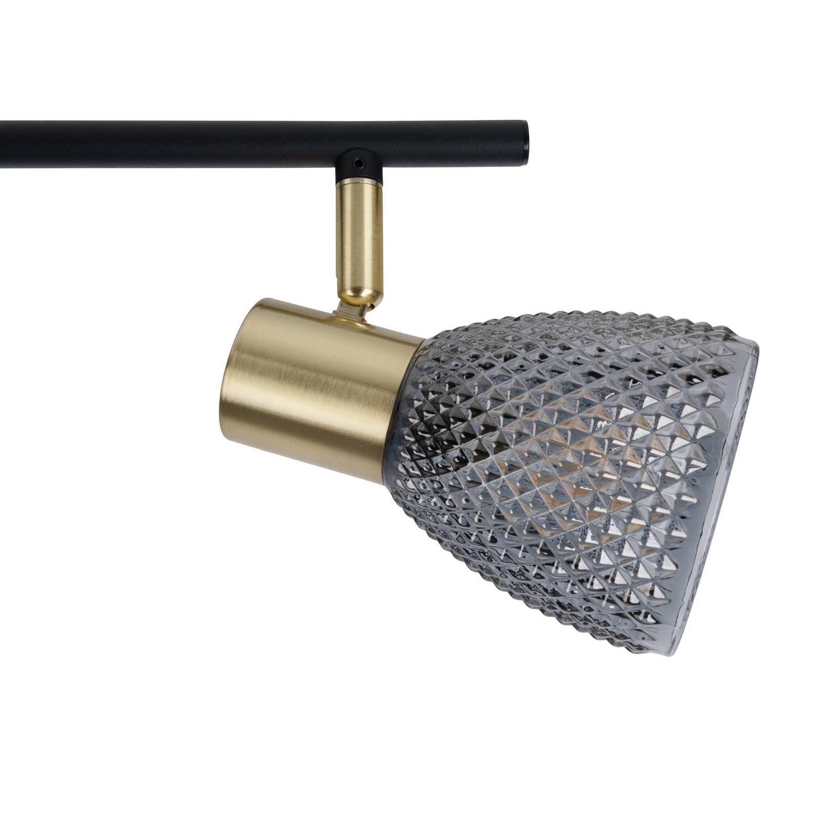 Deckenleuchte Lindita, 4-flammig, Glas, rauchgrau, E14 günstig online kaufen