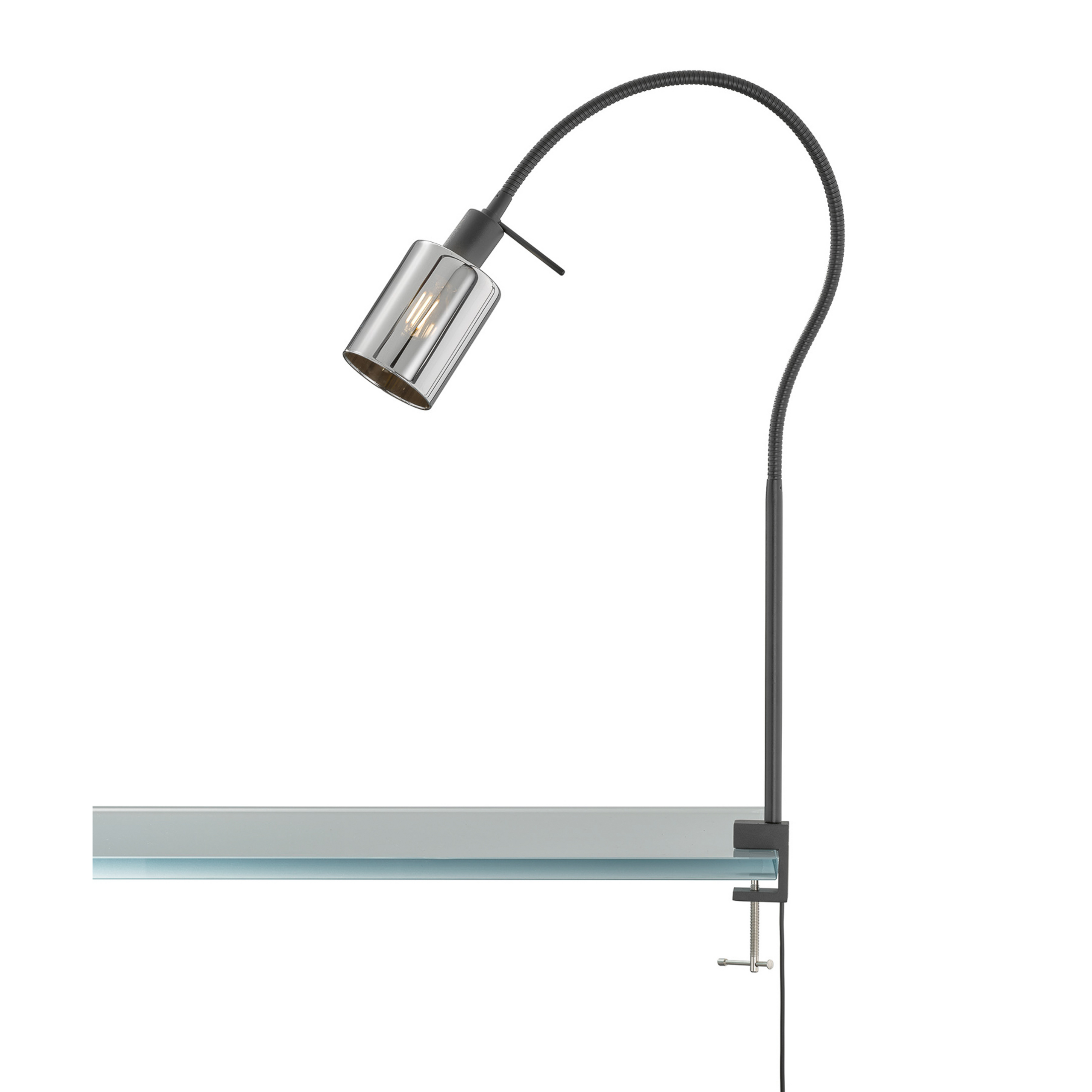 Klemmleuchte Iska mit Glasschirm