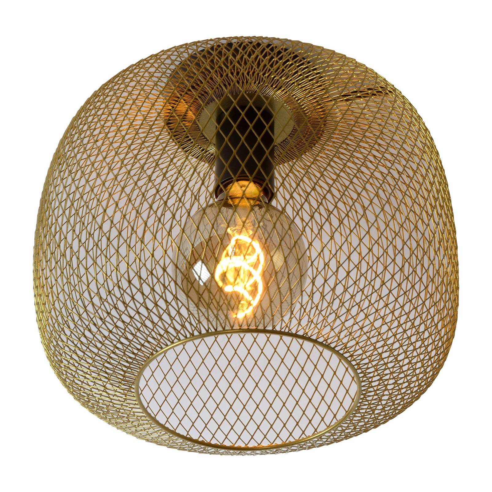 Lucide Ceiling Light - Living / Dining Room - Flush Ceiling Light - dimmable - Vintage - Gold