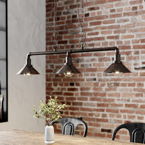 Lindby Jeremik hanglamp, zwart goud geborsteld