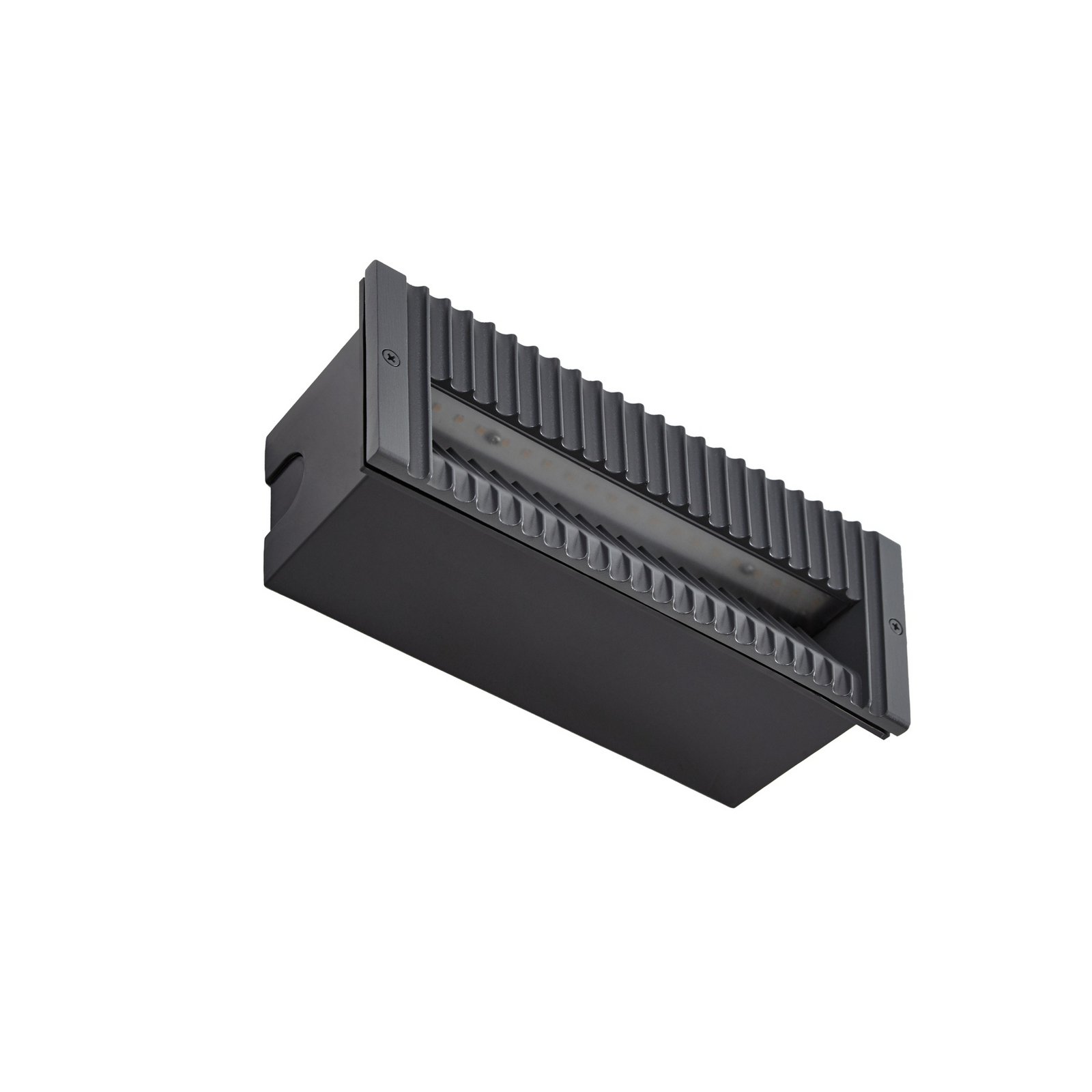 Lucande LED beépíthető fali lámpa Tavion, 25 cm, antracit, IP65