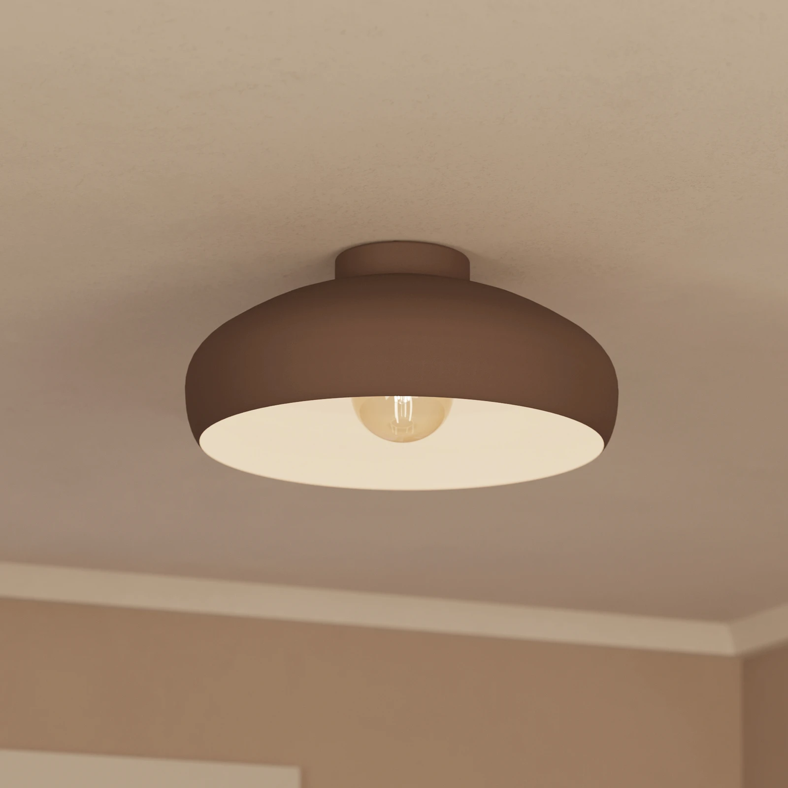 Deckenleuchte Mogano, Ø40cm, kaffeebraun