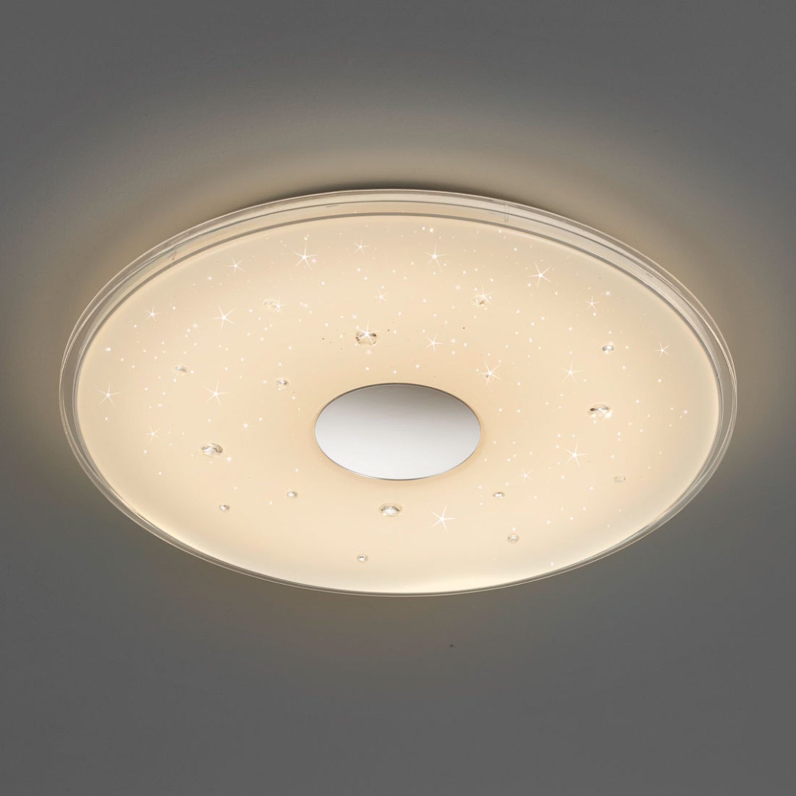 Strop. LED světlo Seiko, efekt starlight, Ø 42,5cm