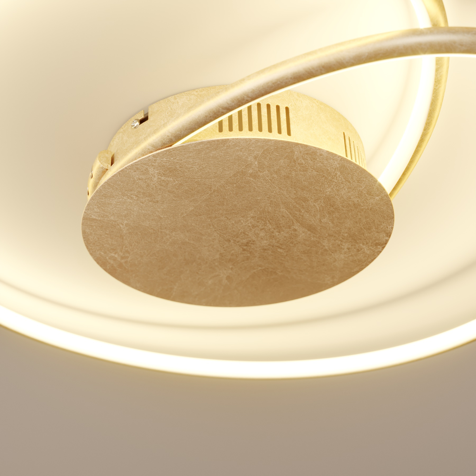 Candeeiro de teto LED Lindby Joline, dourado, 45 cm, metal