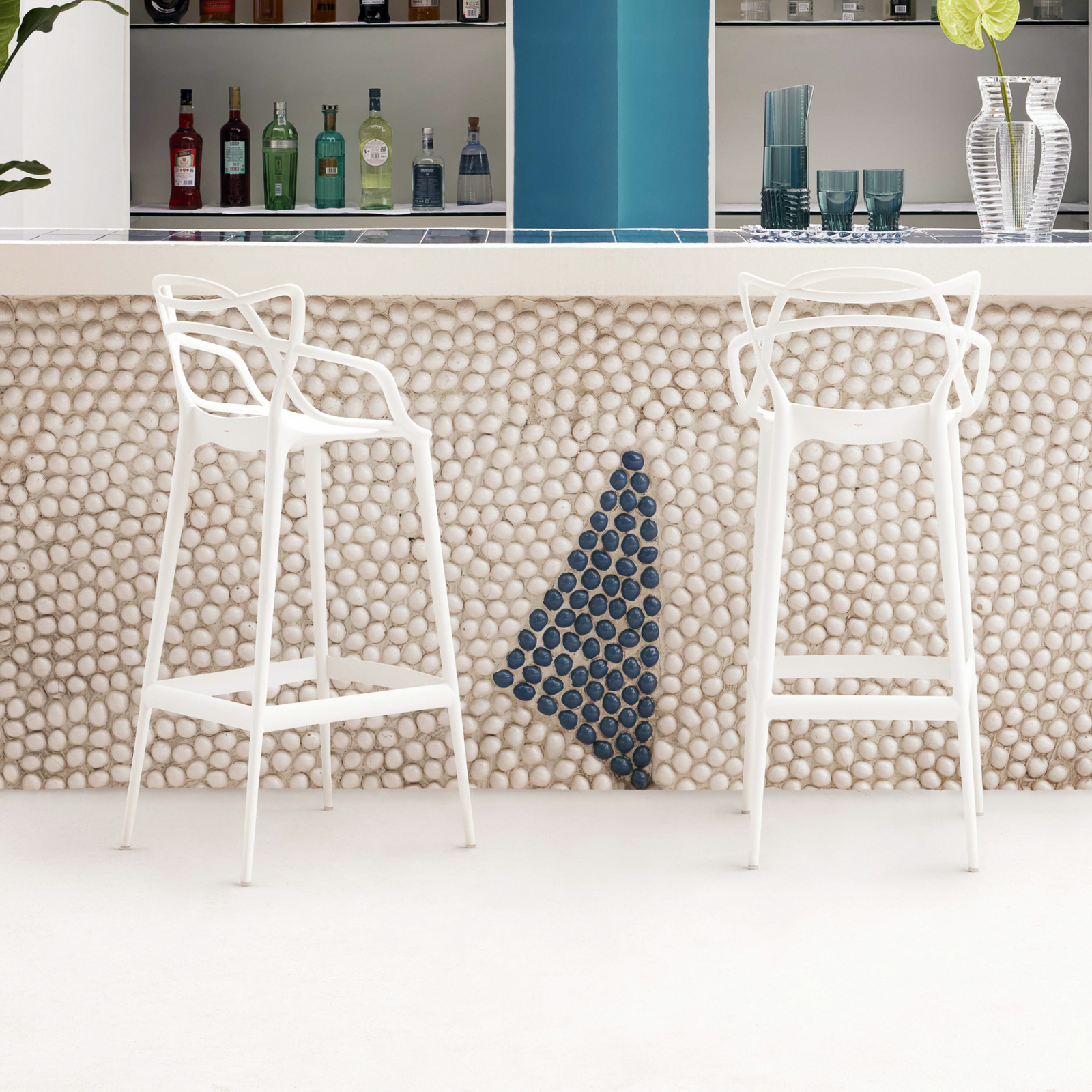 Masters barstol, hvit, høyde 99 cm - Kartell