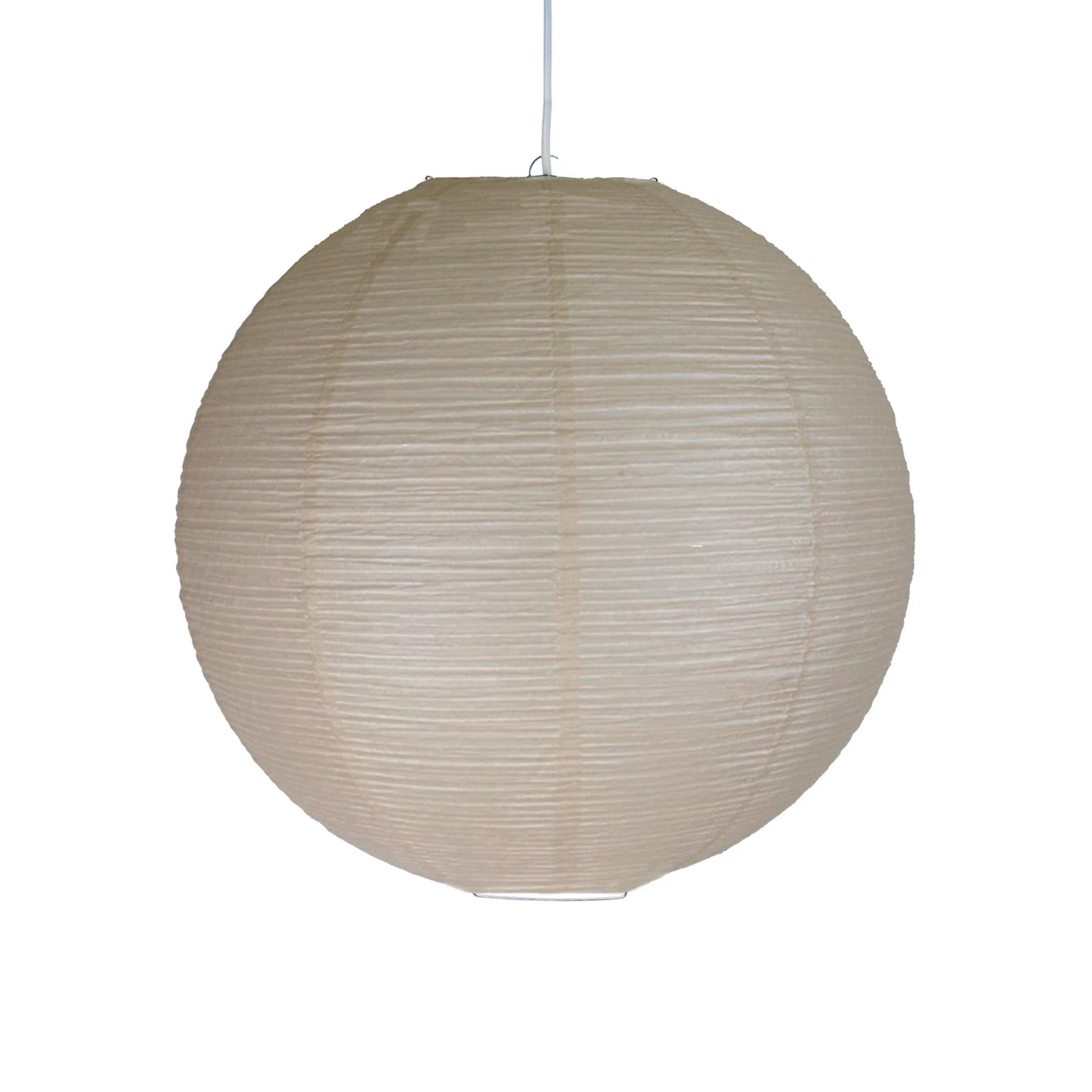 Závesné svietidlo Haru, béžové, Ø 50 cm, papier, E27, biely kábel