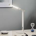 LED-työpöytälamppu Ideal himmentimellä, valkoinen