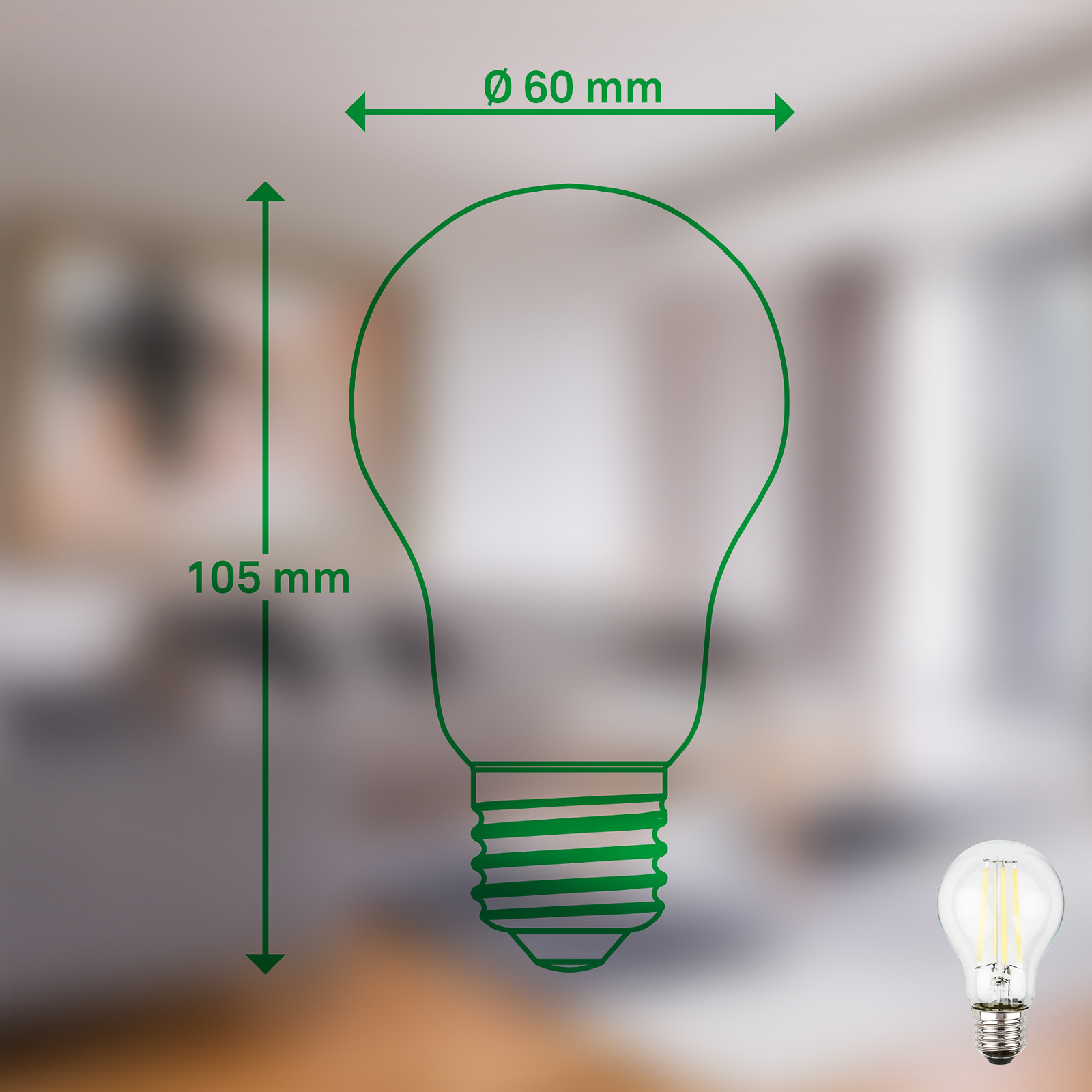 LED-Leuchtmittel Birne E27 4W klar 3000K 840 lm EEK A 2er