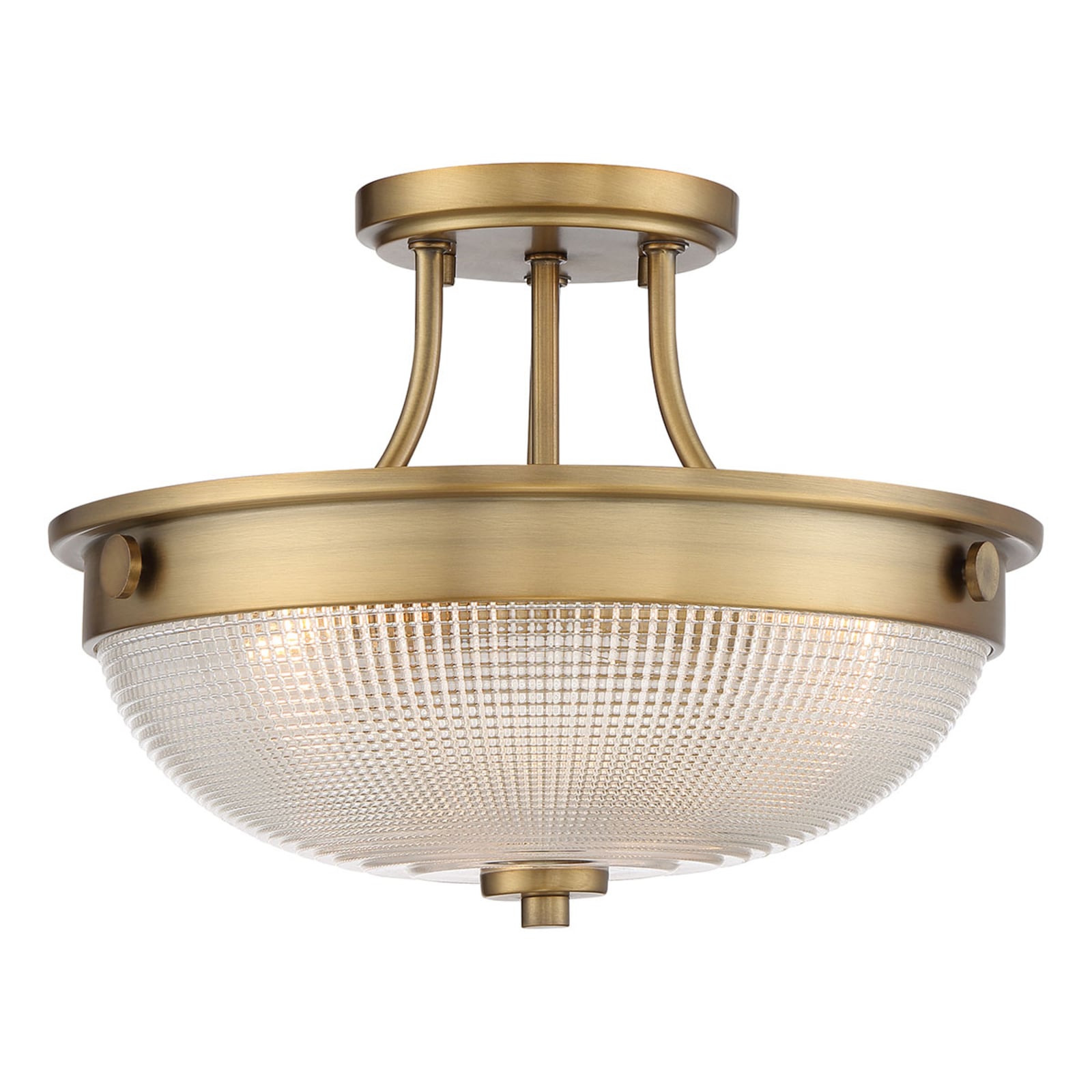 Mantle loftlampe, gammelt messing, 33 cm, glas – QUOIZEL