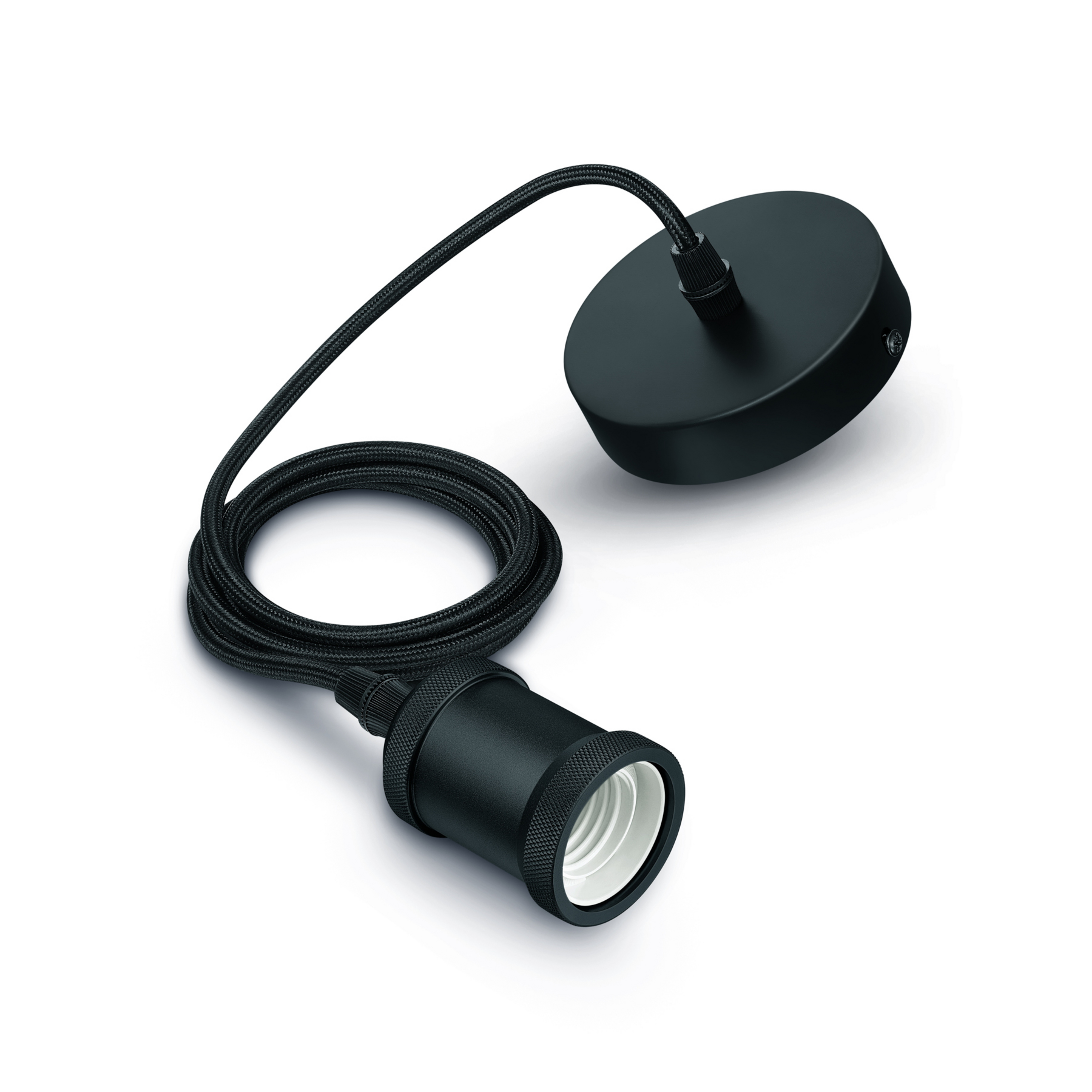Lampă suspendată vintage, negru, soclu E27 - Phillips