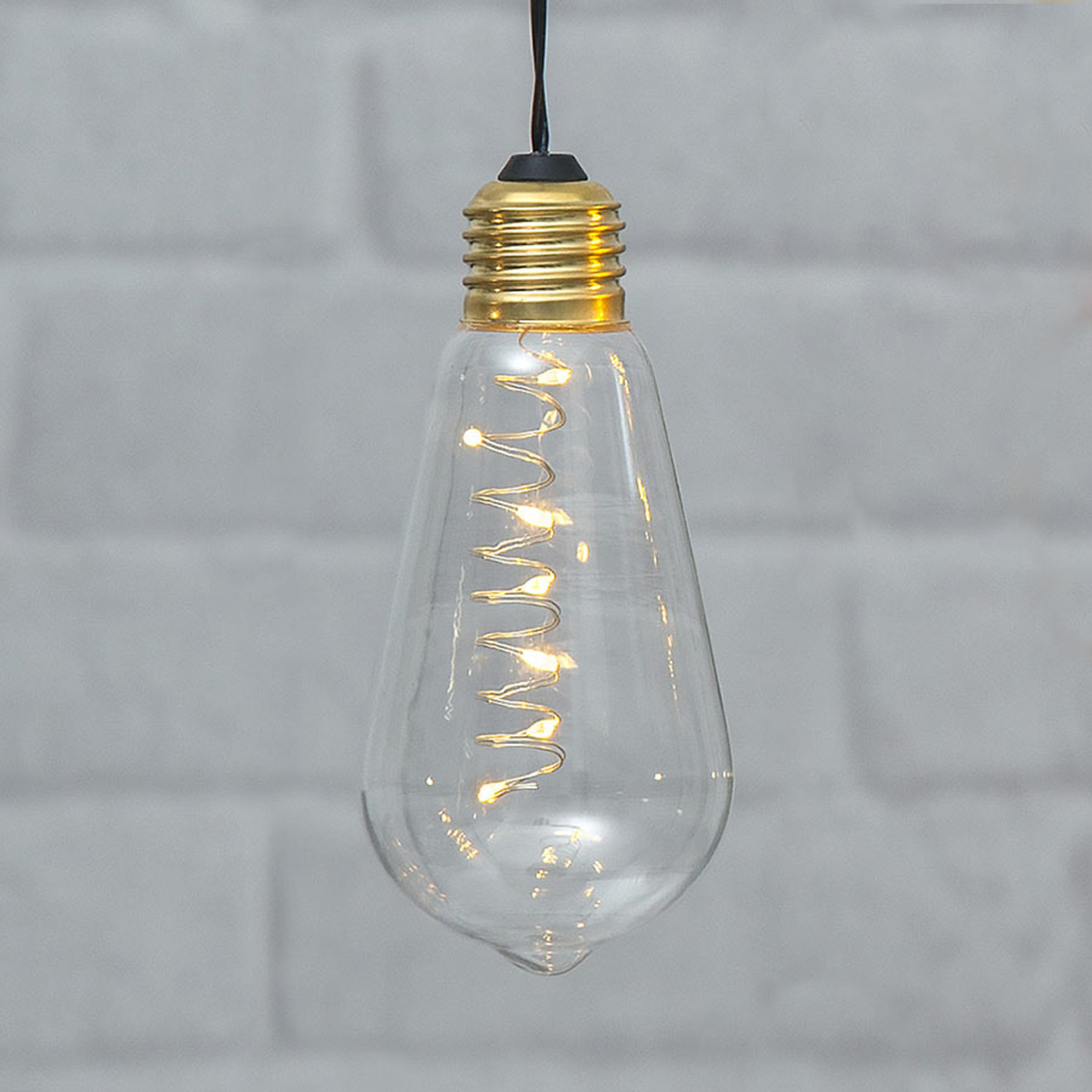 Lampada LED vintage Glow con timer, trasparente