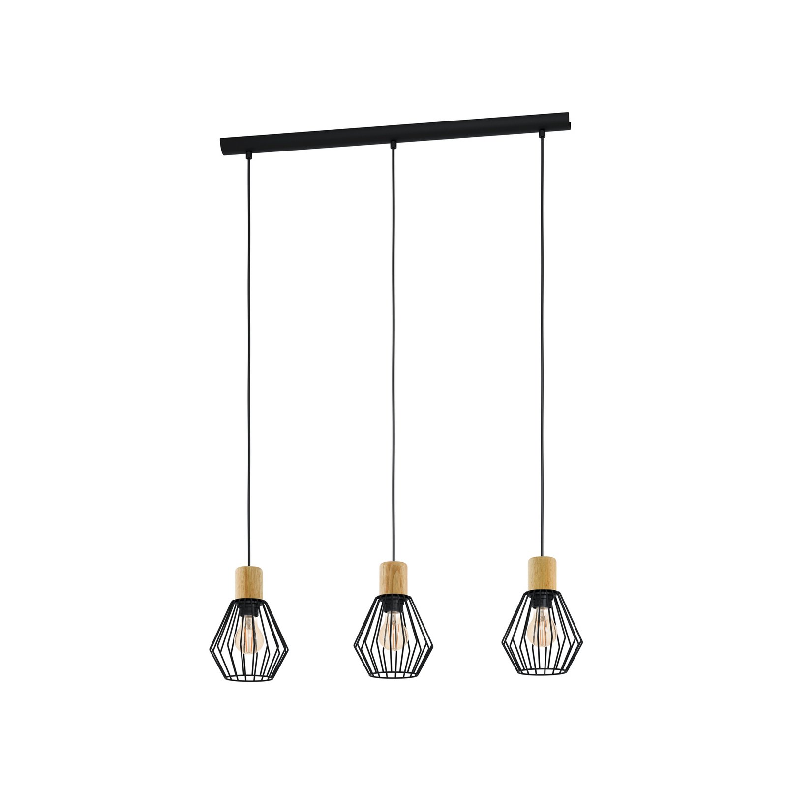 Hængelampe Palmorla, aflang, 3 lyskilder