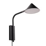 Applique Kuro, nera, 32 cm, con spina, G9 - Watt & Veke