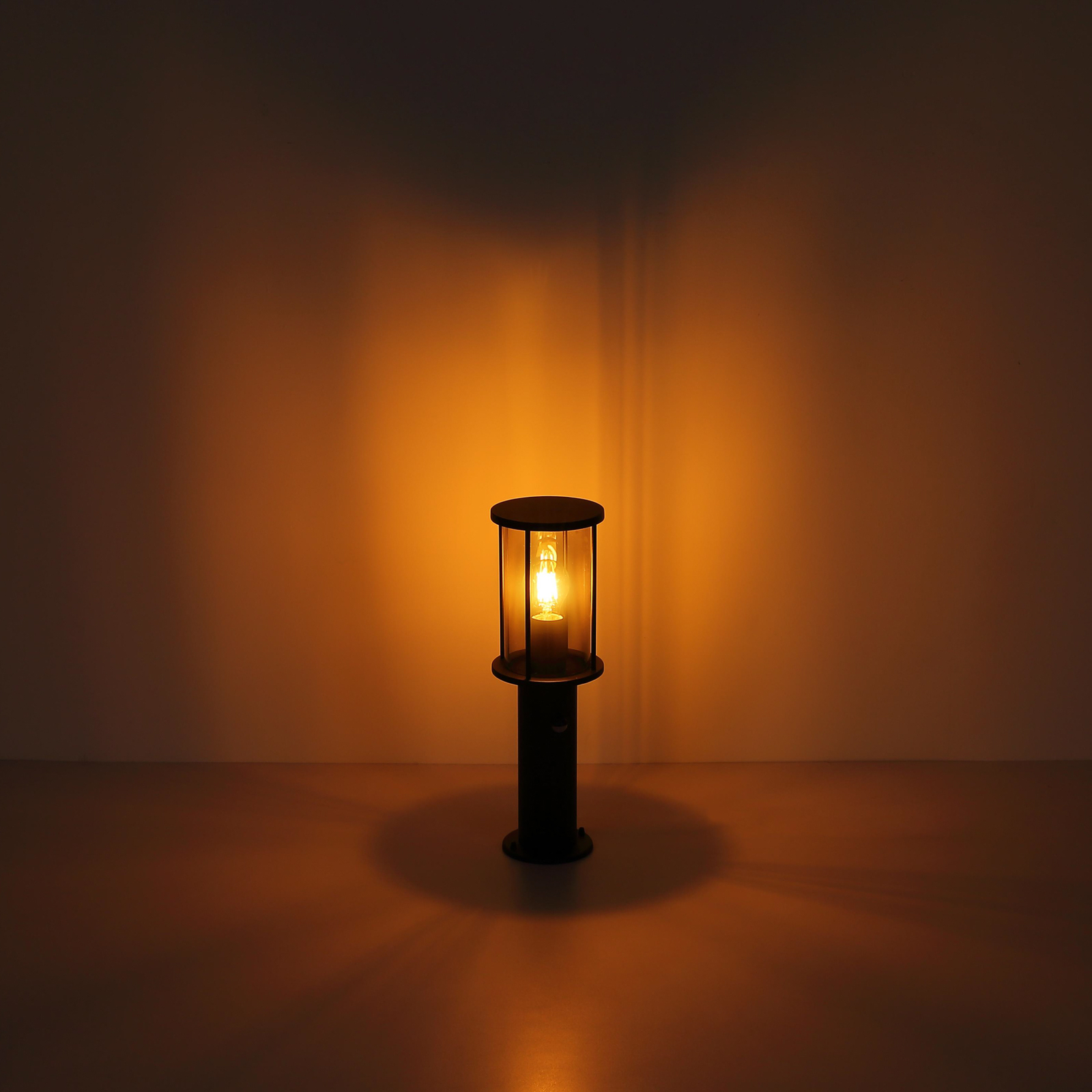 Luminaire pour socle Gracey, hauteur 45 cm, noir, inox, IP54