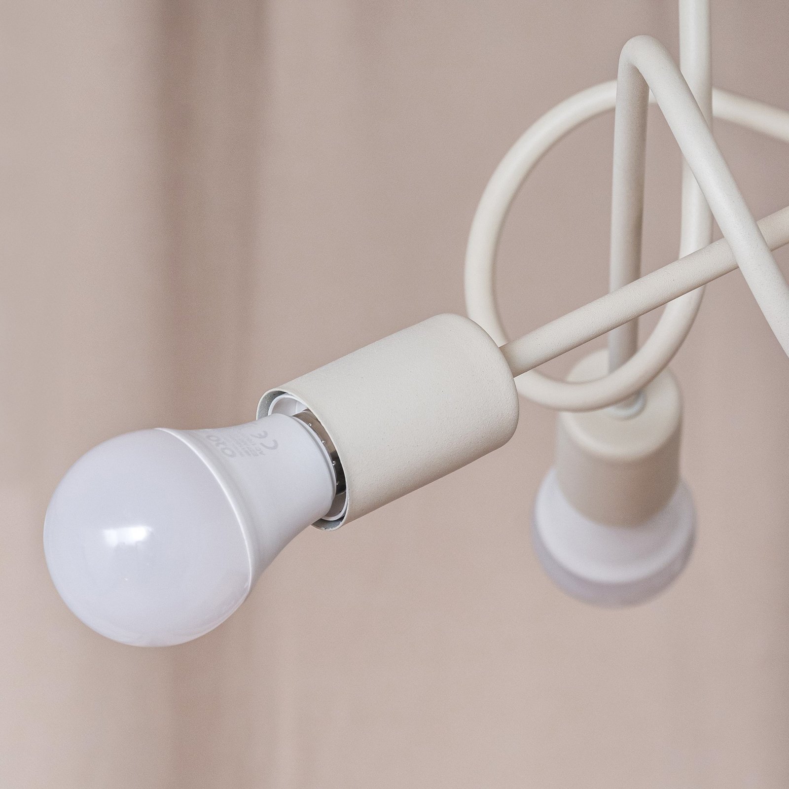 Oxford ceiling light, sand, Ø 44 cm, metal, 3-bulb, E27