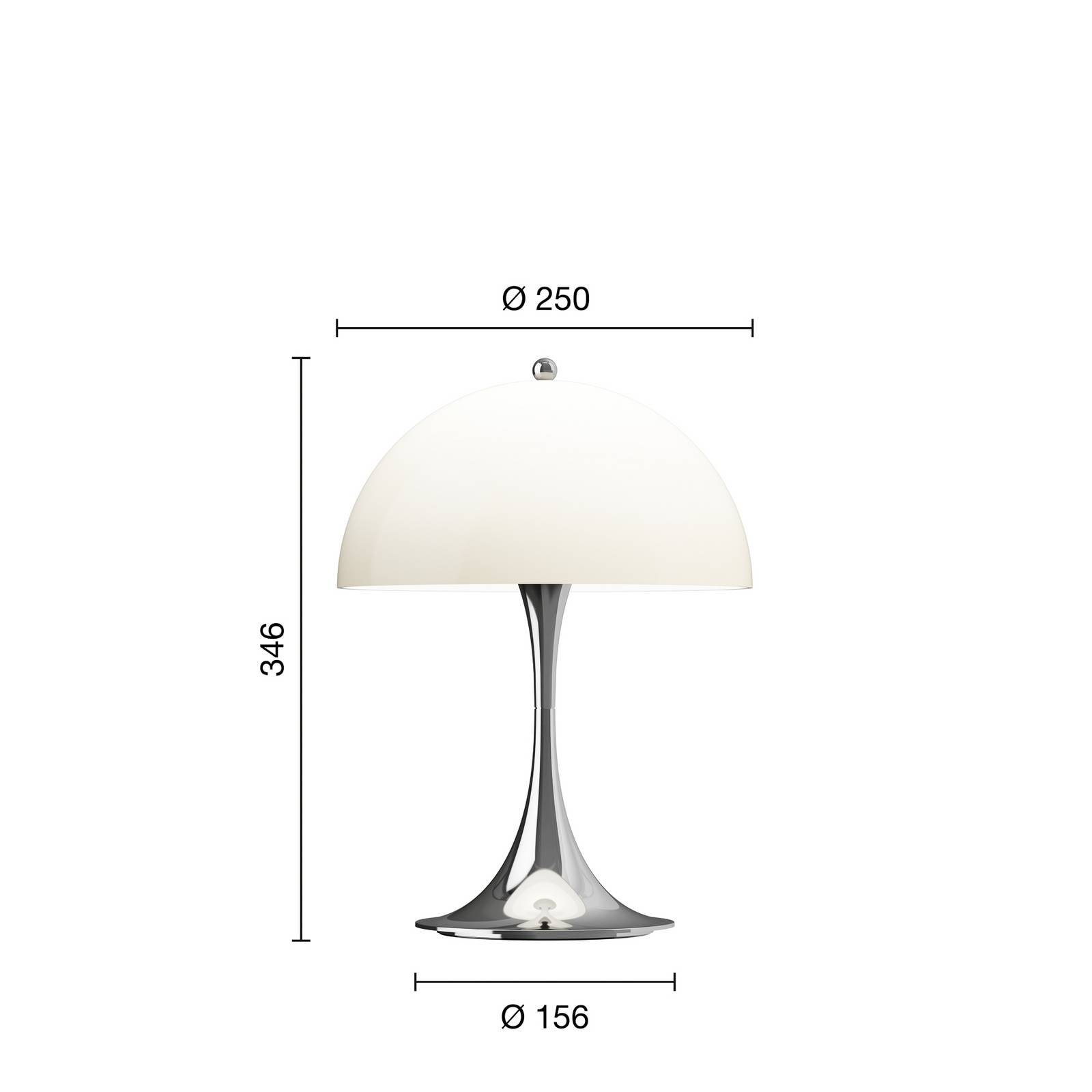 Louis Poulsen LED-Akkulampe Panthella 250, chrom/beige, IP44 günstig online kaufen