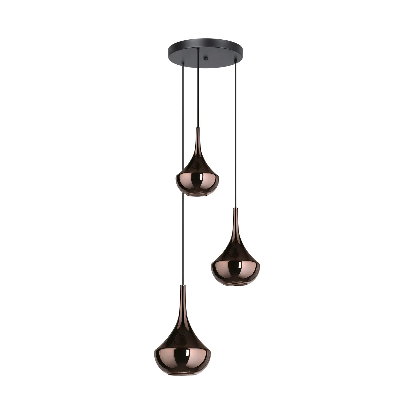 Lampa za vješanje Stars of Light Almoster, bakar, Ø 55 cm, 3 svjetla