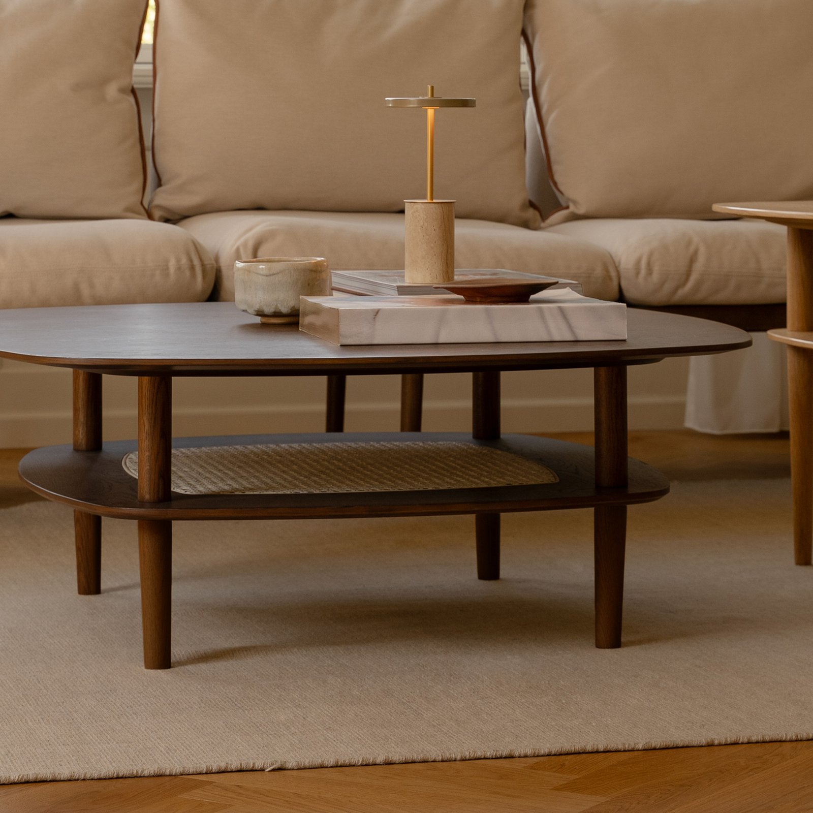 UMAGE LED akumuliatorinė lempa Asteria MOVE MINI travertinas/varis IP44