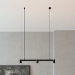 Arcchio lampă suspendată Brinja, negru, 90 cm, 3 becuri, GU10