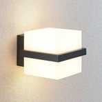 Lindby LED-Außenwandlampe Auron, 16 cm, anthrazit, weiß, Alu