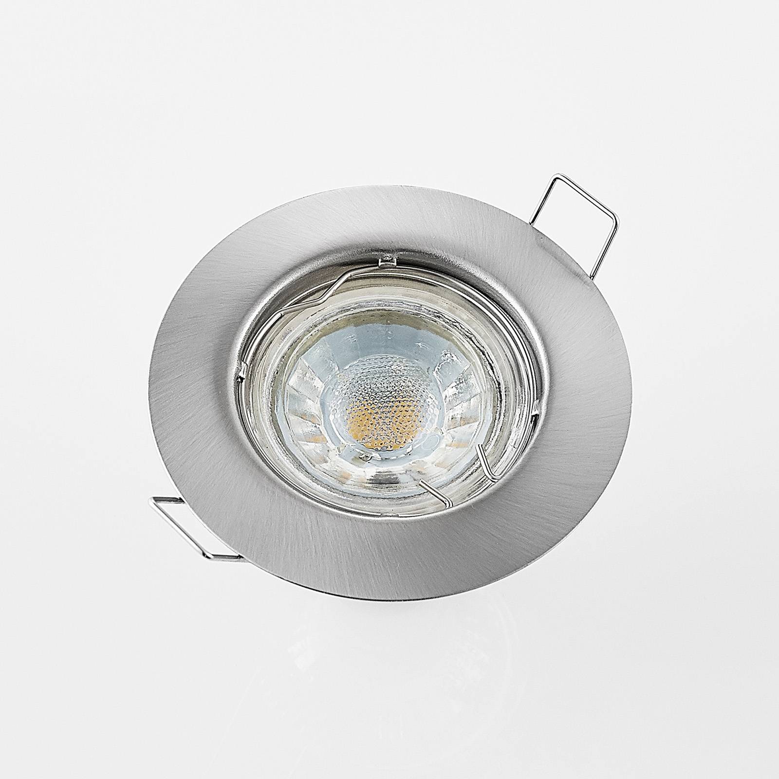 ELC Dakarra downlight, 10 szt., GU10 niklowany